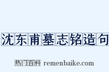 沈东甫墓志铭造句是什么意思的图片